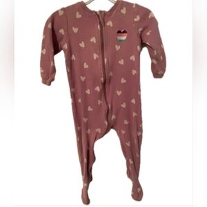 🟥3/15$ Charming Pink Heart Kids Footie